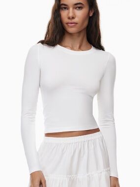 Sunday Best At White Long Sleeve Crewneck Top